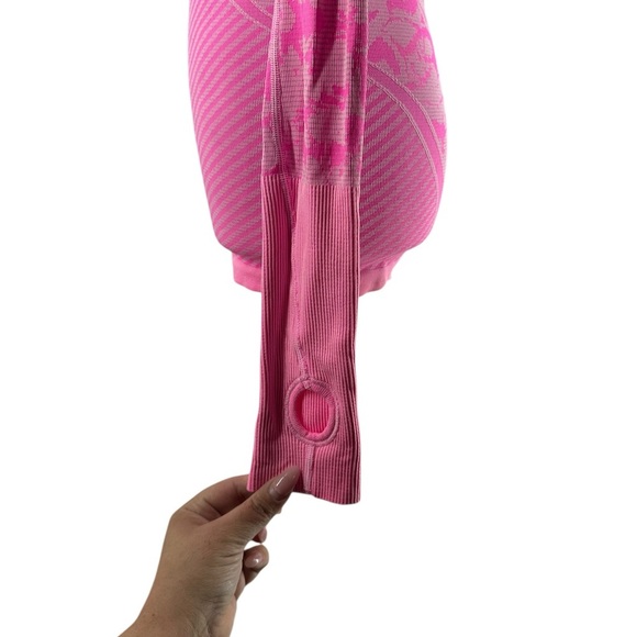 Lululemon Swiftly Tech LS Crew Heathered Raspberry Glo Light gym workout sz 4 - Picture 3 of 9